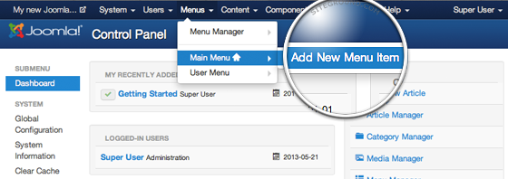 add menu